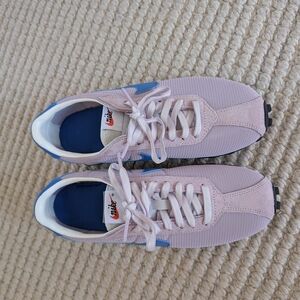 Nike Light Pink and Blue Waffle-Inspired Sneakers